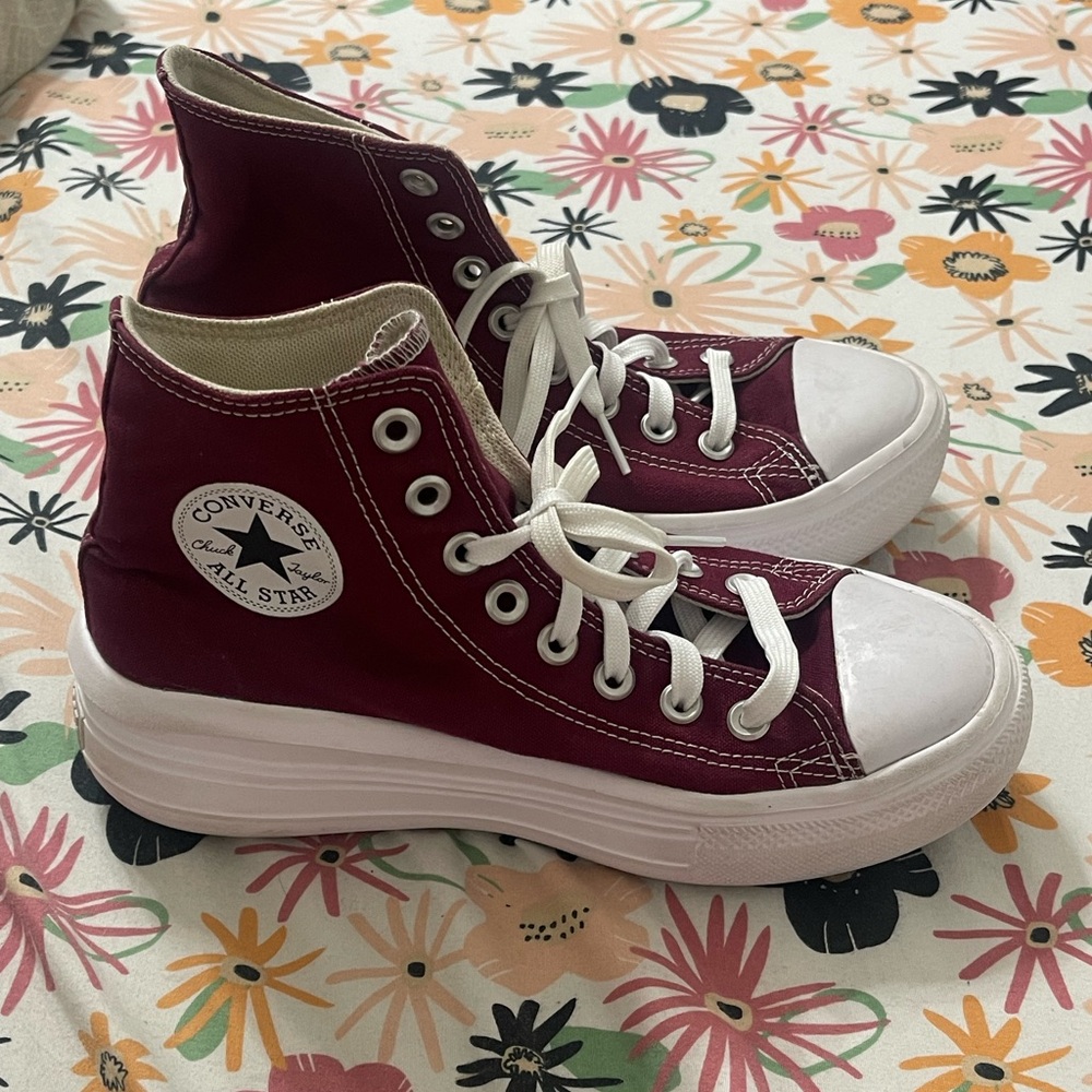 Converse Chuck Taylor Women’s Size 8 Dark Beetroot Red Hi Platform Shoes